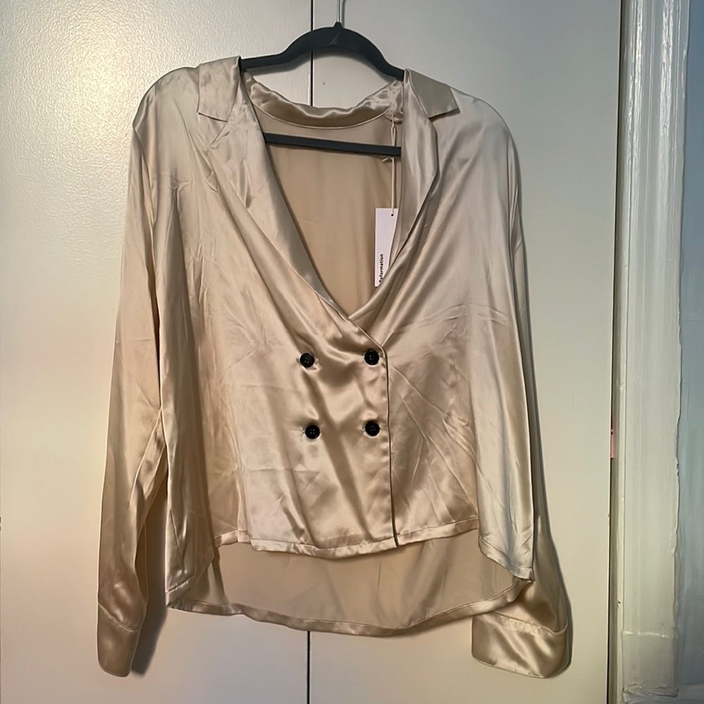 Reformation Silk Blazer Shirt